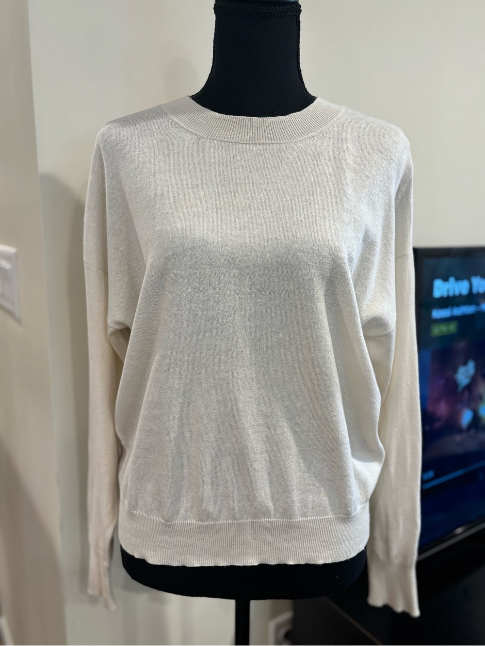 NEU NOMADS tahoe crew neck sweater in ivory Cashmere XS